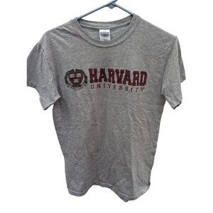 Gildan Gray Grey Harvard University Ivy League 100% Cotton Tshirt Size Small S